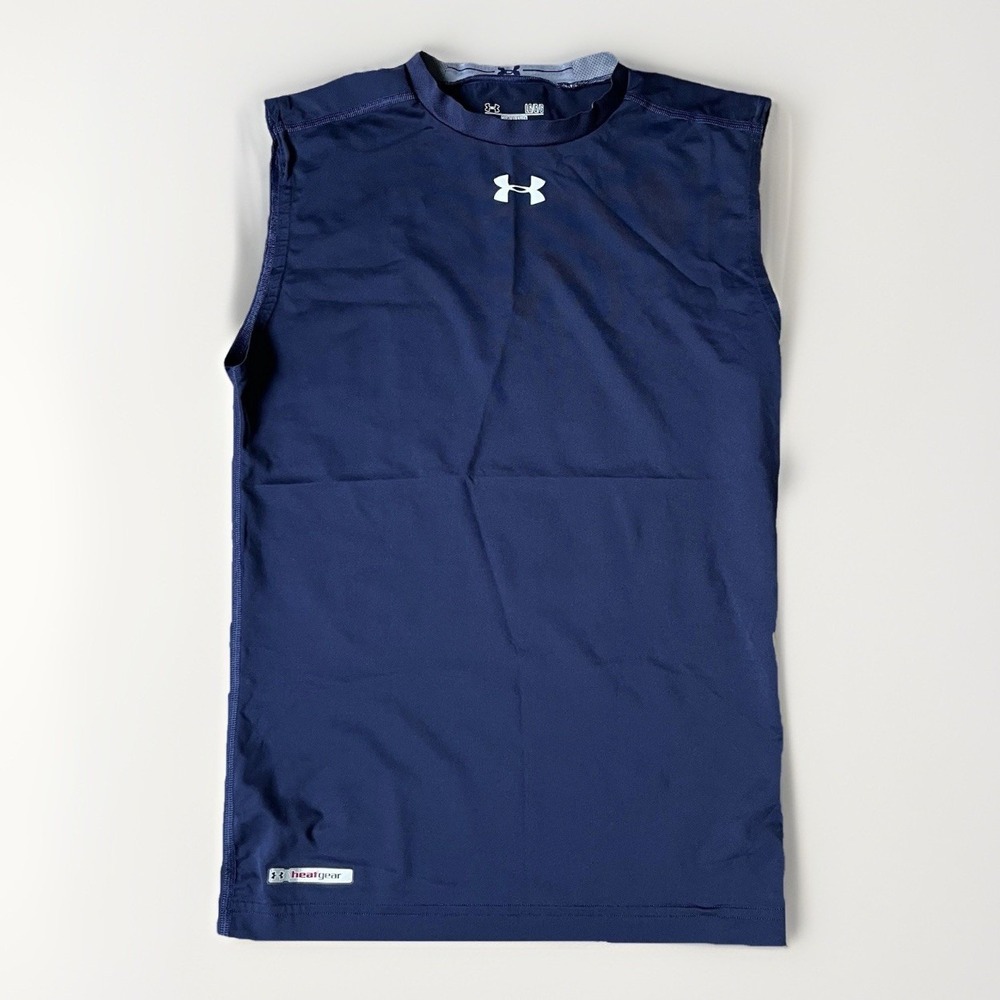 Under Armour Activeware Compression Sleeveless Heat Tank Top Men's Large Blue‎